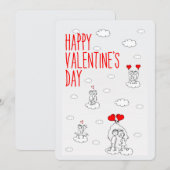 Gelukkige Valentijnsdag Schattigee koppels Feestdagenkaart (Voorkant / Achterkant)