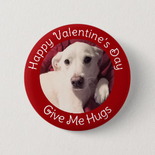 Gelukkige Valentijnsdag Schattigee Puppy Dog Foto  Ronde Button 5,7 Cm