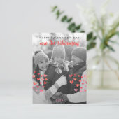 Gelukkige Valentijnsdag Schattigee Red Hearts Fami Briefkaart (Staand voorkant)