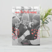 Gelukkige Valentijnsdag Schattigee Red Hearts Fami Feestdagenkaart (Staand voorkant)