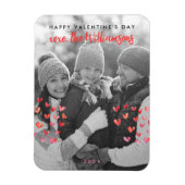 Gelukkige Valentijnsdag Schattigee Red Hearts Fami Magneet (Verticaal)