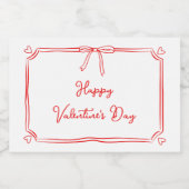 Gelukkige Valentijnsdag Schattigee Rode Coquette B Sparkling Wijnetiket (Enkel label)