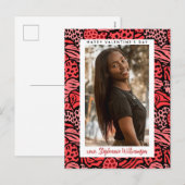 Gelukkige Valentijnsdag Schattigee Rode Oerwoud Ha Feestdagenkaart (Voorkant / Achterkant)