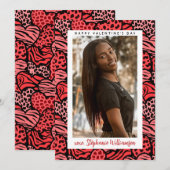 Gelukkige Valentijnsdag Schattigee Rode Oerwoud Ha Feestdagenkaart (Voorkant / Achterkant)