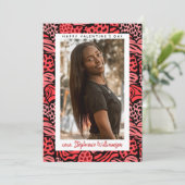 Gelukkige Valentijnsdag Schattigee Rode Oerwoud Ha Feestdagenkaart (Staand voorkant)