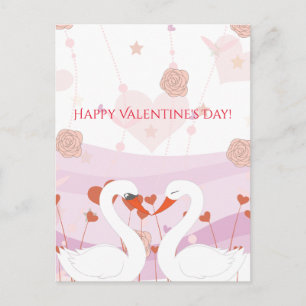 Gelukkige Valentijnsdag Schattigee romantische zwa Feestdagenkaart