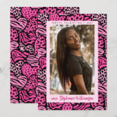 Gelukkige Valentijnsdag Schattigee Roze Oerwoud Ha Feestdagenkaart (Voorkant / Achterkant)