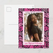 Gelukkige Valentijnsdag Schattigee Roze Oerwoud Ha Feestdagenkaart (Voorkant / Achterkant)