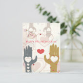 Gelukkige Valentijnsdag Schattigee vogel Helpende  Feestdagenkaart (Staand voorkant)