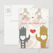 Gelukkige Valentijnsdag Schattigee vogel Helpende  Feestdagenkaart (Voorkant / Achterkant)