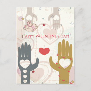 Gelukkige Valentijnsdag Schattigee vogel Helpende Feestdagenkaart