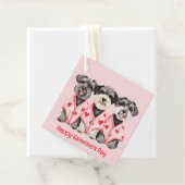 Gelukkige Valentijnsdag Schnauzer Honden Bedankjes Labels (In situ)