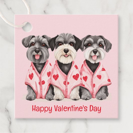 Gelukkige Valentijnsdag Schnauzer Honden Bedankjes Labels (Voorkant)