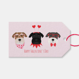 Gelukkige Valentijnsdag Schnauzer Honden Cadeaulabel