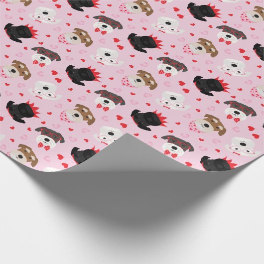 Gelukkige Valentijnsdag Schnauzer Honden Cadeaupapier (Hoek)