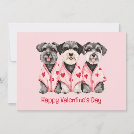 Gelukkige Valentijnsdag Schnauzer Honden Feestdagenkaart (Voorkant)
