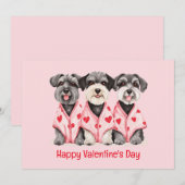 Gelukkige Valentijnsdag Schnauzer Honden Feestdagenkaart (Voorkant / Achterkant)