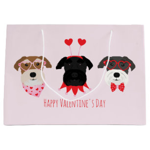 Gelukkige Valentijnsdag Schnauzer Honden Groot Cadeauzakje