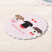 Gelukkige Valentijnsdag Schnauzer Honden Kartonnen Onderzetters (Gekanteld)