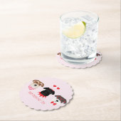 Gelukkige Valentijnsdag Schnauzer Honden Kartonnen Onderzetters (Insitu)