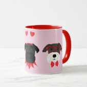 Gelukkige Valentijnsdag Schnauzer Honden Mok (Voorkant rechts)