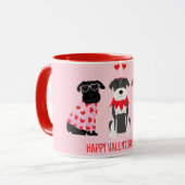Gelukkige Valentijnsdag Schnauzer Honden Mok (Voorkant links)