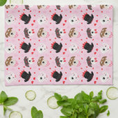 Gelukkige Valentijnsdag Schnauzer Honden Theedoek (Gevouwen)