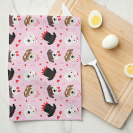 Gelukkige Valentijnsdag Schnauzer Honden Theedoek