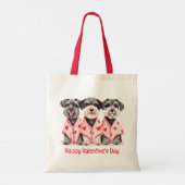 Gelukkige Valentijnsdag Schnauzer Honden Tote Bag (Achterkant)