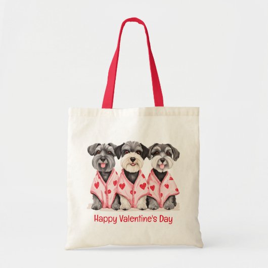 Gelukkige Valentijnsdag Schnauzer Honden Tote Bag (Voorkant)