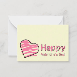 Gelukkige Valentijnsdag set van 100 roze krijt Kaa Notitiekaartje