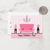 Gelukkige Valentijnsdag set van 100 roze woonkamer Notitiekaartje (Voorkant / Achterkant in situ)