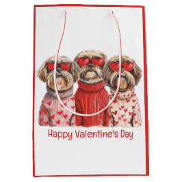 Gelukkige Valentijnsdag Shih Tzu honden Medium Cadeauzakje