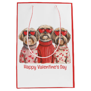 Gelukkige Valentijnsdag Shih Tzu honden Medium Cadeauzakje