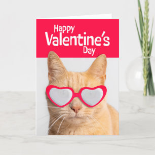 Gelukkige Valentijnsdag Sinaasappel Tabby in een b Feestdagen Kaart