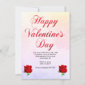 Gelukkige Valentijnsdag Soft Pastel Red Roses Part Kaart (Voorkant)