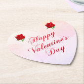 Gelukkige Valentijnsdag Soft Pastel Red Roses Part Kartonnen Onderzetters (Gekanteld)