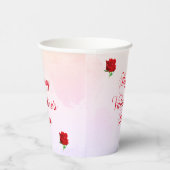 Gelukkige Valentijnsdag Soft Pastel Red Roses Part Papieren Bekers