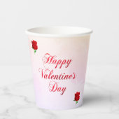 Gelukkige Valentijnsdag Soft Pastel Red Roses Part Papieren Bekers