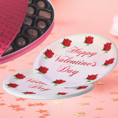 Gelukkige Valentijnsdag Soft Pastel Red Roses Part Papieren Bordje