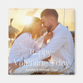 gelukkige valentijnsdag stel foto modern schrift magneet