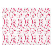 Gelukkige Valentijnsdag tafelkleed roze rode harte (Voorkant (Horizontaal))