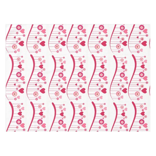 Gelukkige Valentijnsdag tafelkleed roze rode harte (Voorkant (Horizontaal))