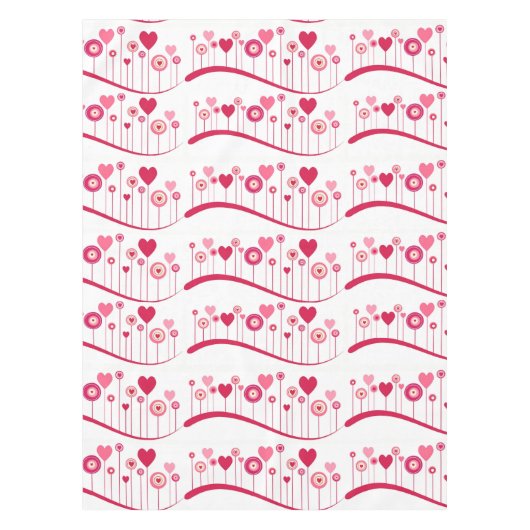 Gelukkige Valentijnsdag tafelkleed roze rode harte (Voorkant)