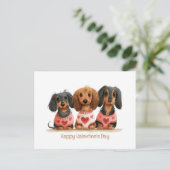 Gelukkige Valentijnsdag teckel honden Briefkaart (Staand voorkant)