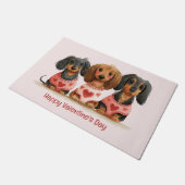 Gelukkige Valentijnsdag teckel honden Deurmat (Schuin)