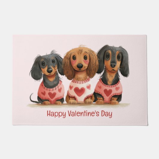 Gelukkige Valentijnsdag teckel honden Deurmat (Voorkant)