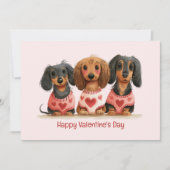 Gelukkige Valentijnsdag teckel honden Feestdagenkaart (Voorkant)