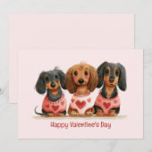 Gelukkige Valentijnsdag teckel honden Feestdagenkaart (Voorkant / Achterkant)