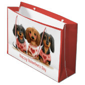 Gelukkige Valentijnsdag teckel honden Groot Cadeauzakje (Voorkant Gekanteld)